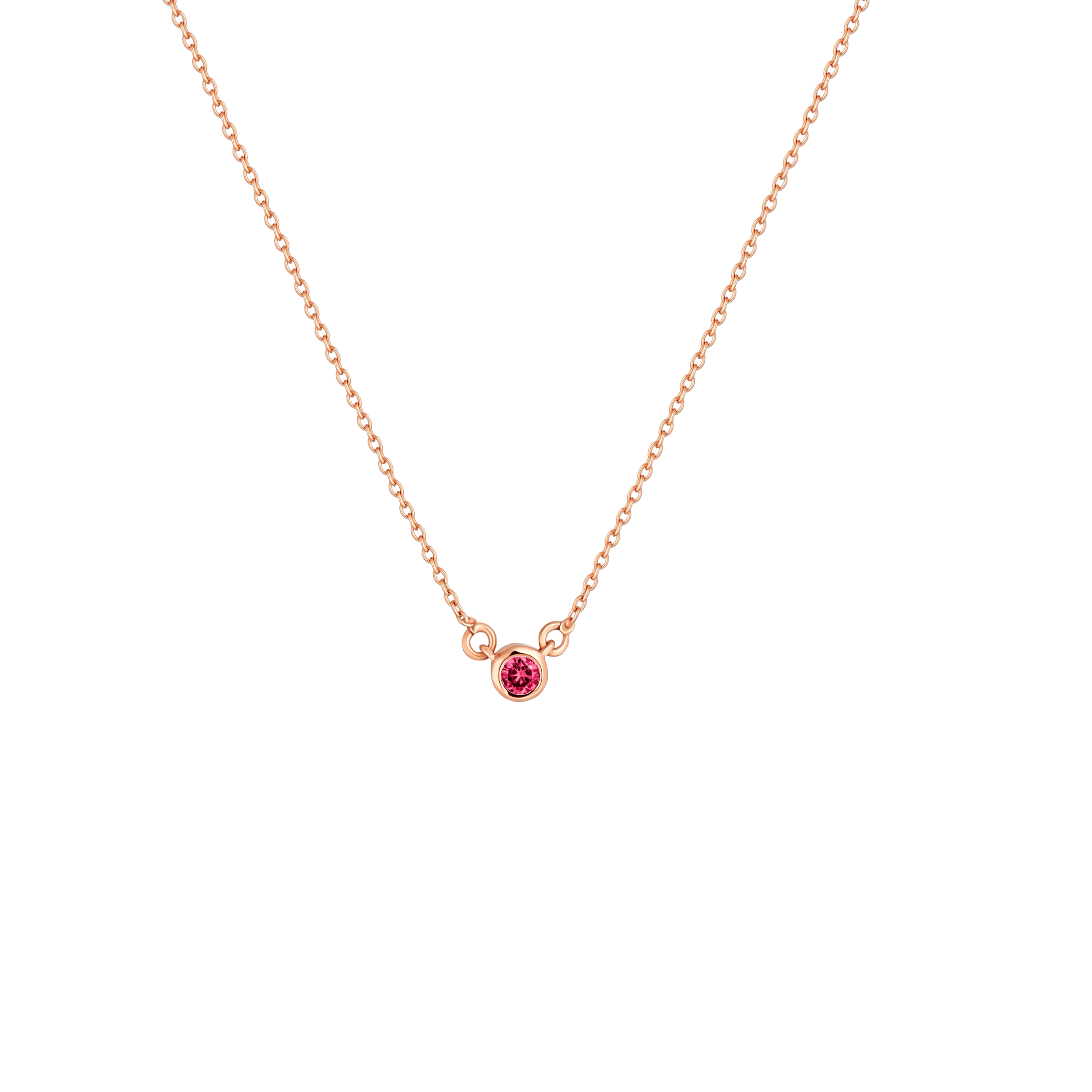 Forma Mini Solitaire Necklace – Red Ruby