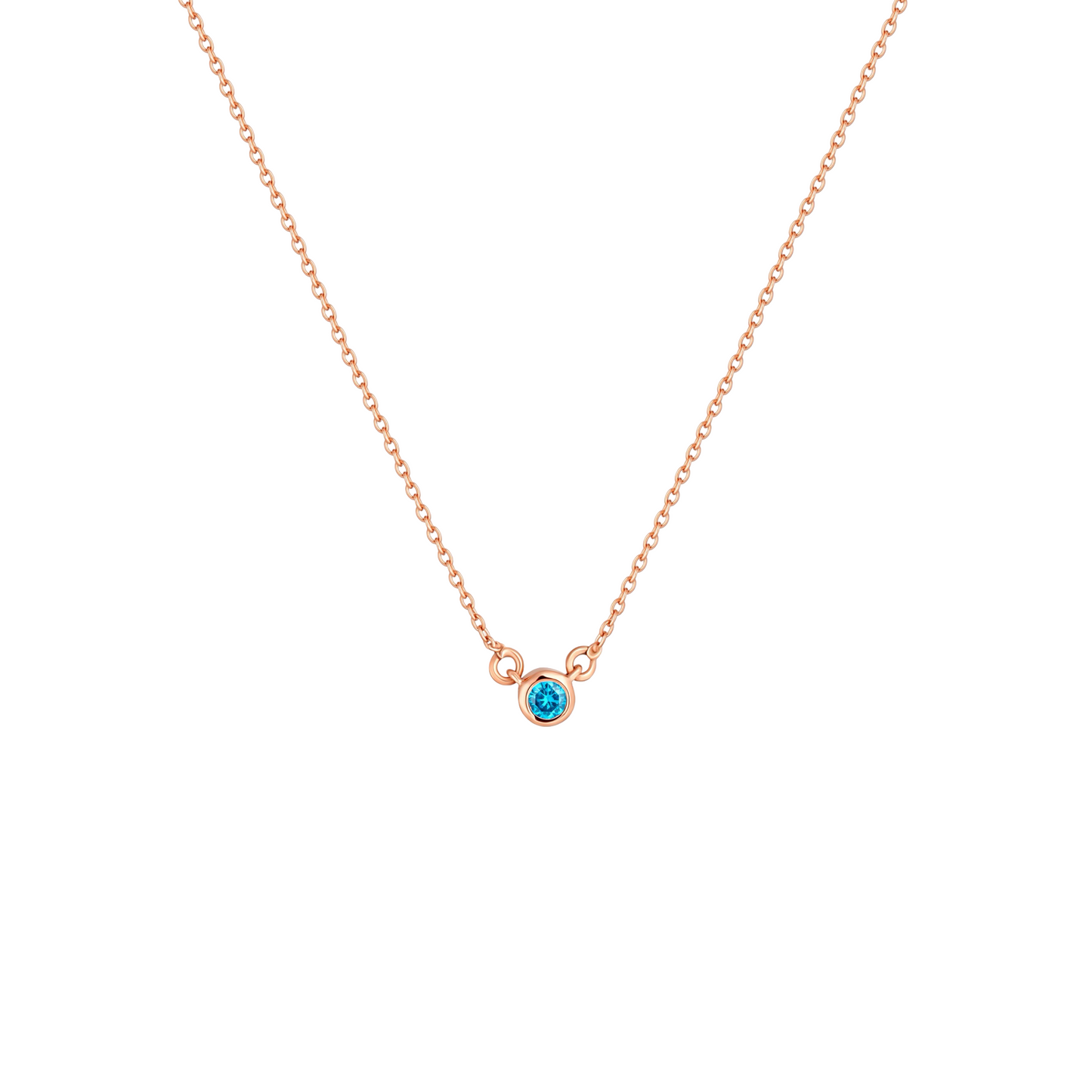 Forma Mini Solitaire Necklace – Teal Blue Spinel