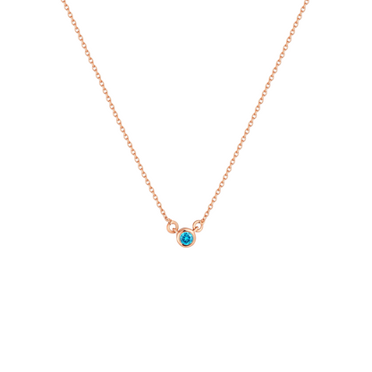 Forma Mini Solitaire Necklace – Teal Blue Spinel
