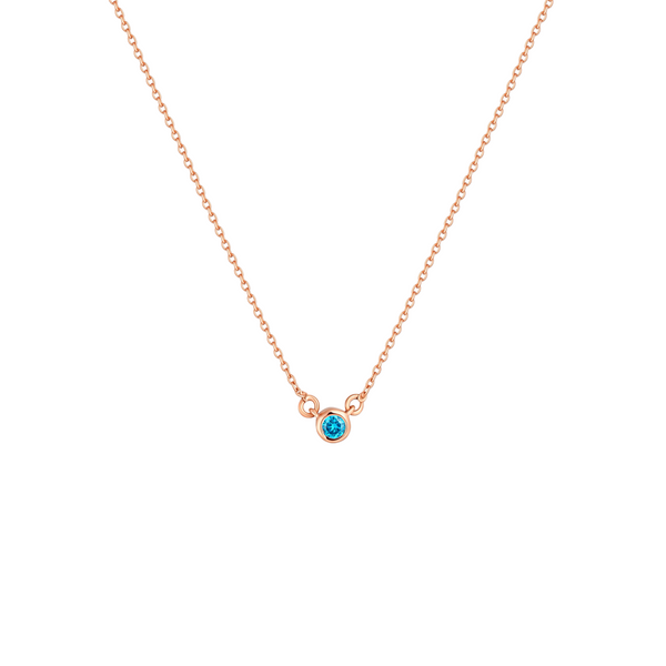 Forma Mini Solitaire Necklace – Teal Blue Spinel