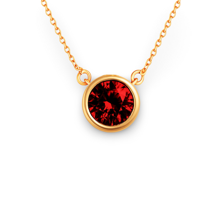 Forma Maxi Solitaire Necklace – Deep Red Garnet