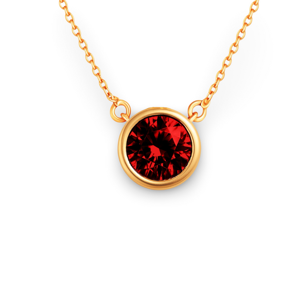 Forma Maxi Solitaire Necklace – Deep Red Garnet