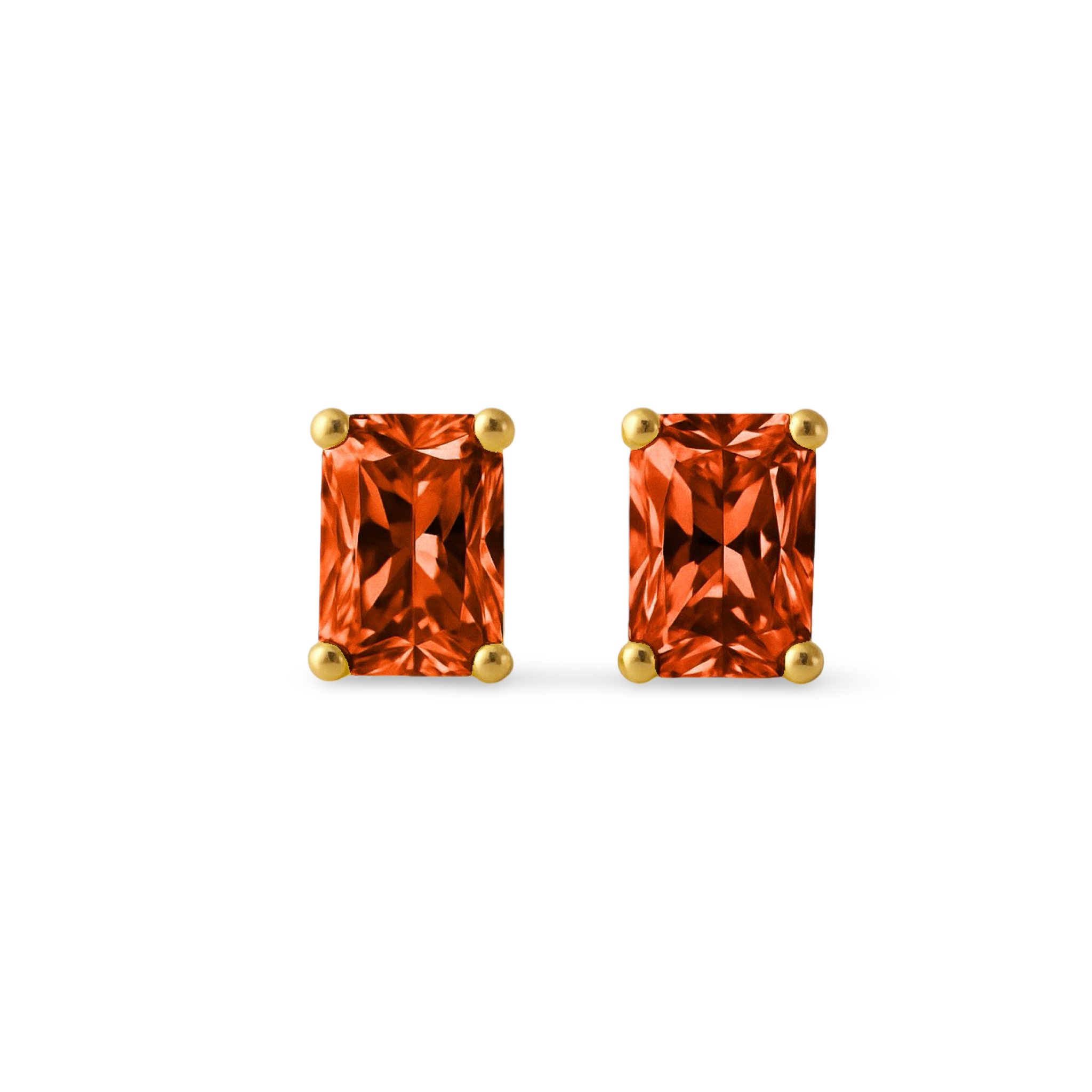 Nexus Mini Stud Earrings – Orange Padparadscha Sapphire
