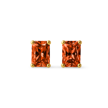 Nexus Mini Stud Earrings – Orange Padparadscha Sapphire