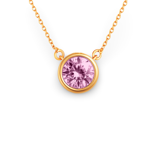 Forma Maxi Solitaire Necklace – Light Pink Sapphire