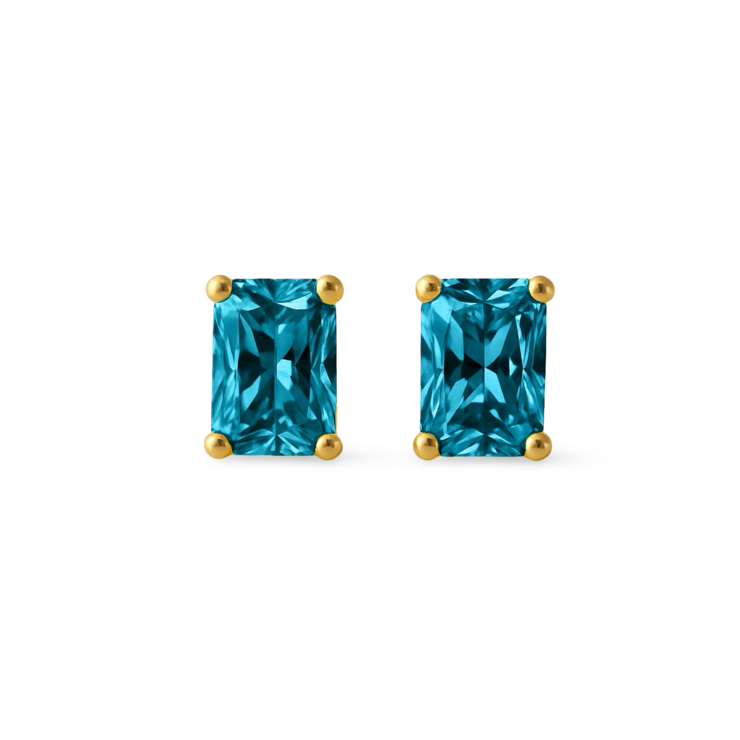 Nexus Mini Stud Earrings – Teal Blue Spinel