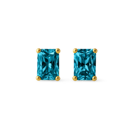 Nexus Mini Stud Earrings – Teal Blue Spinel