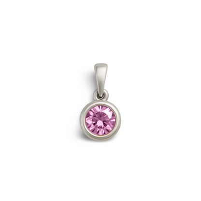 Forma Mini Solitaire Necklace – Light Pink Sapphire
