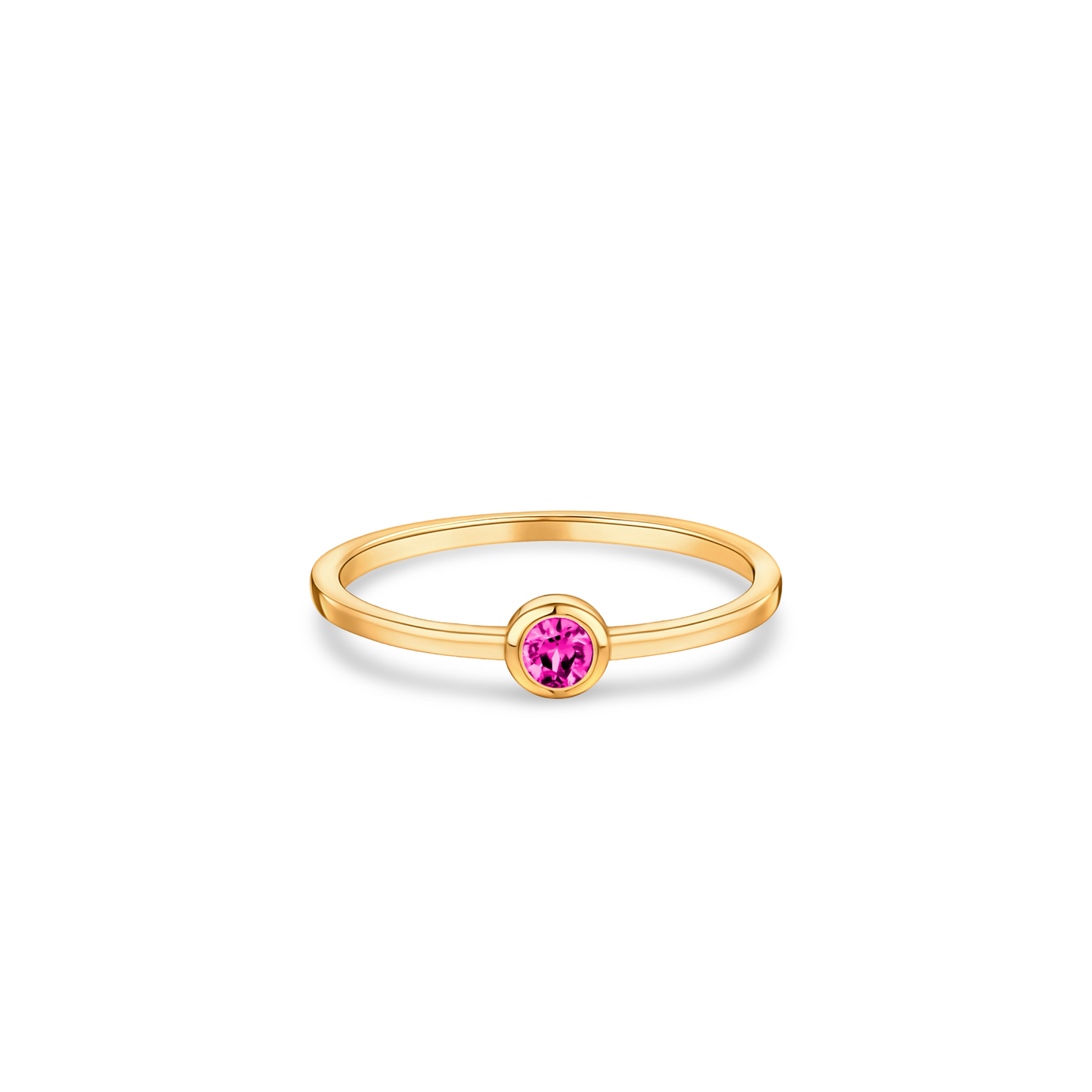 Forma Mini Solitaire Ring – Vivid Pink Sapphire