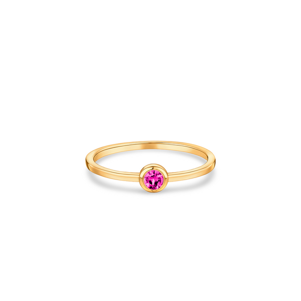Forma Mini Solitaire Ring – Vivid Pink Sapphire