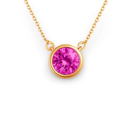 Forma Maxi Solitaire Necklace – Vivid Pink Sapphire
