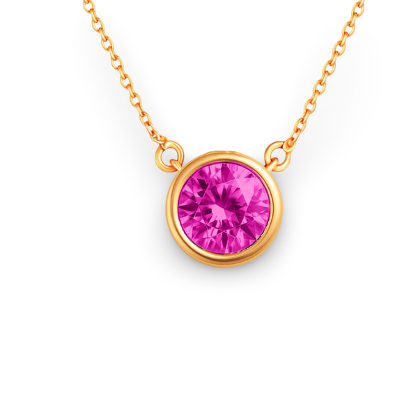 Forma Maxi Solitaire Necklace – Vivid Pink Sapphire