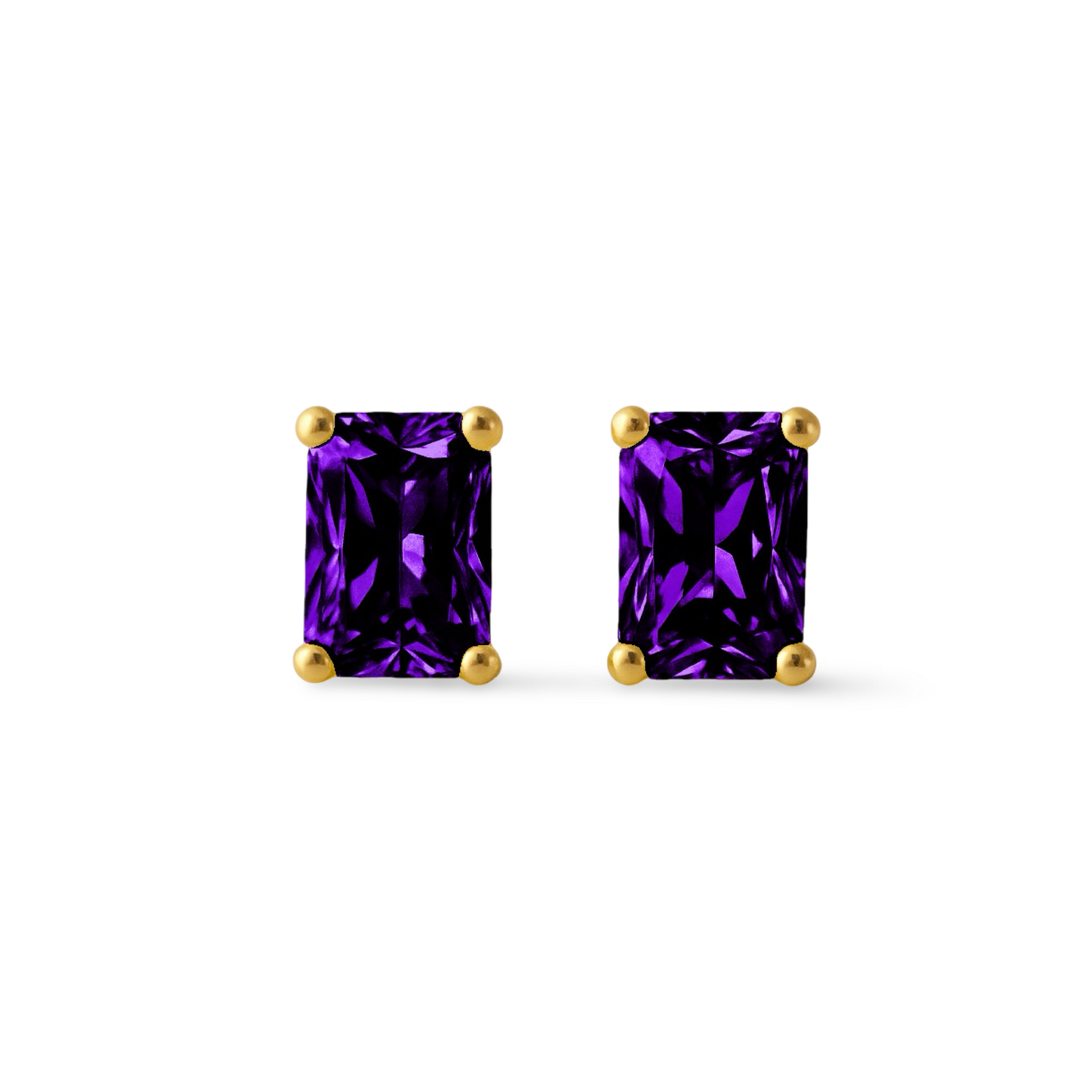 Nexus Mini Stud Earrings – Purple Amethyst