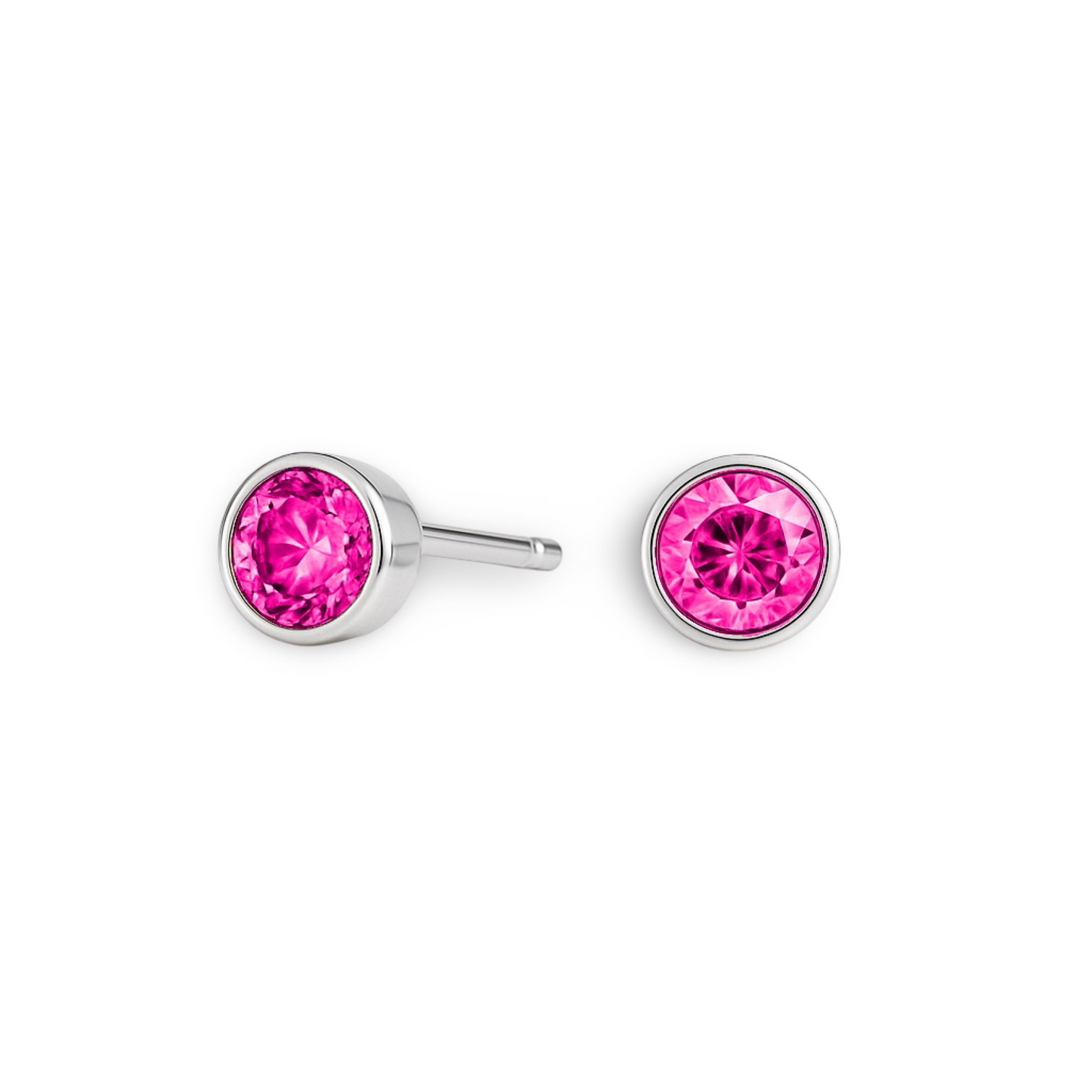 Forma Grande Stud Earrings – Vivid Pink Sapphire
