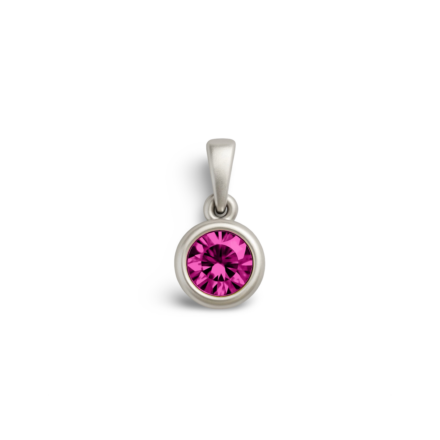 Forma Mini Solitaire Necklace – Vivid Pink Sapphire