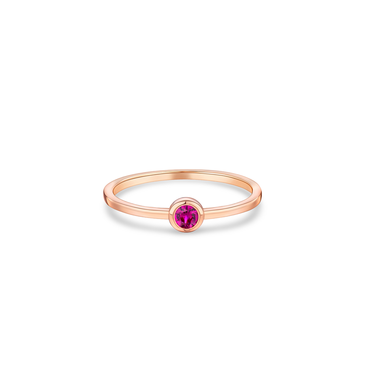 Forma Mini Solitaire Ring – Red Ruby