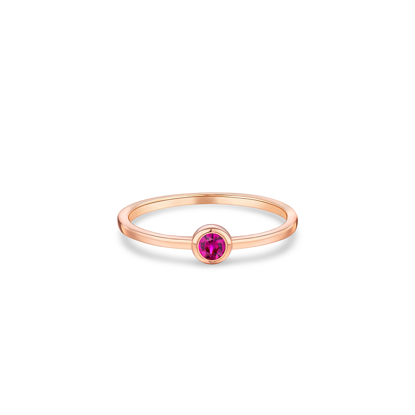 Forma Mini Solitaire Ring – Red Ruby
