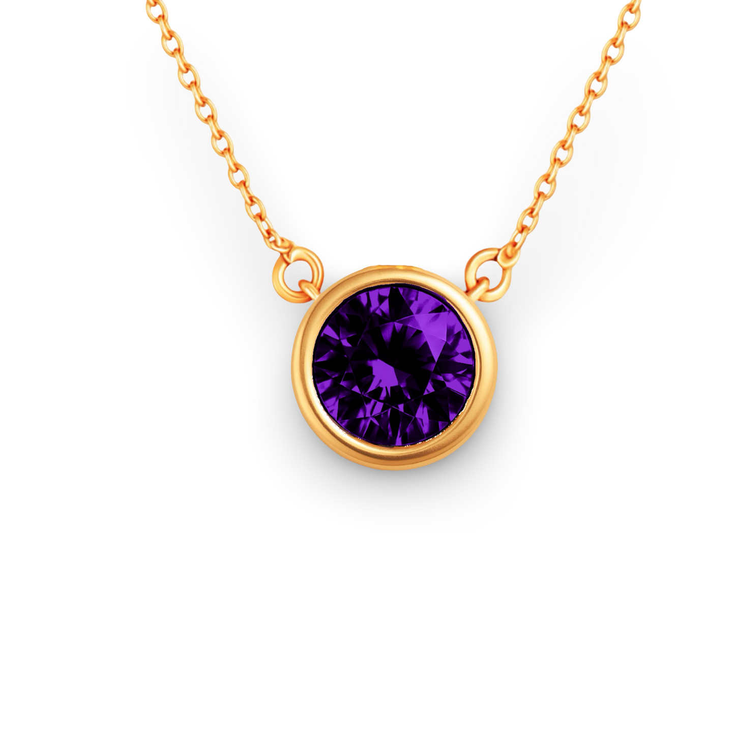 Forma Maxi Solitaire Necklace – Purple Sapphire