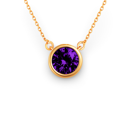 Forma Maxi Solitaire Necklace – Purple Sapphire