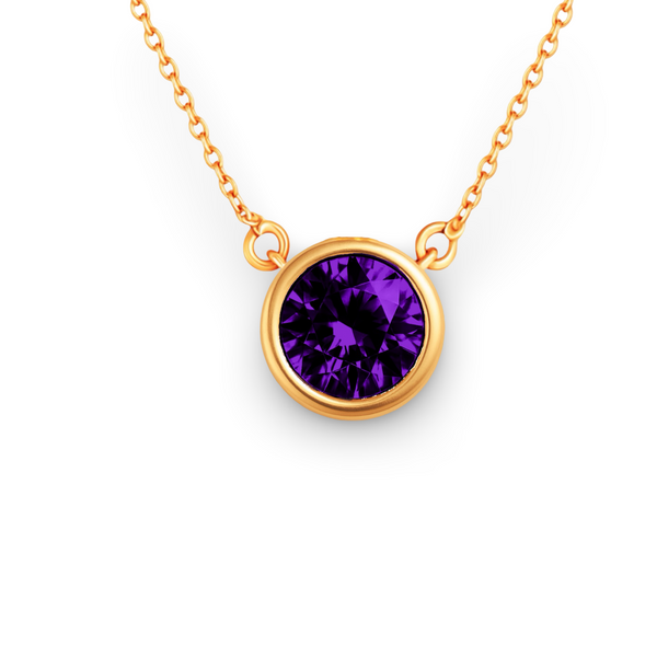 Forma Maxi Solitaire Necklace – Purple Sapphire