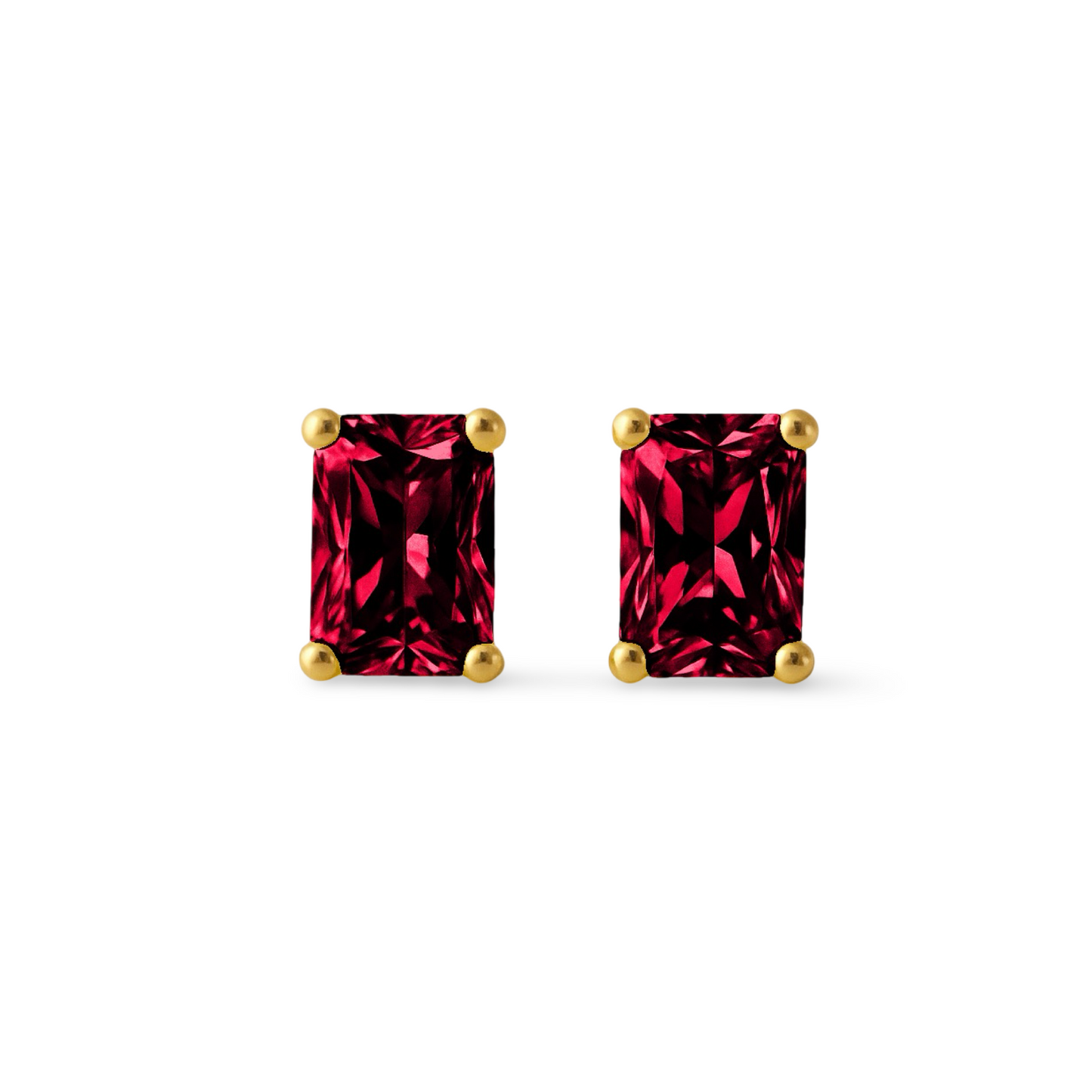 Nexus Mini Stud Earrings – Deep Red Garnet