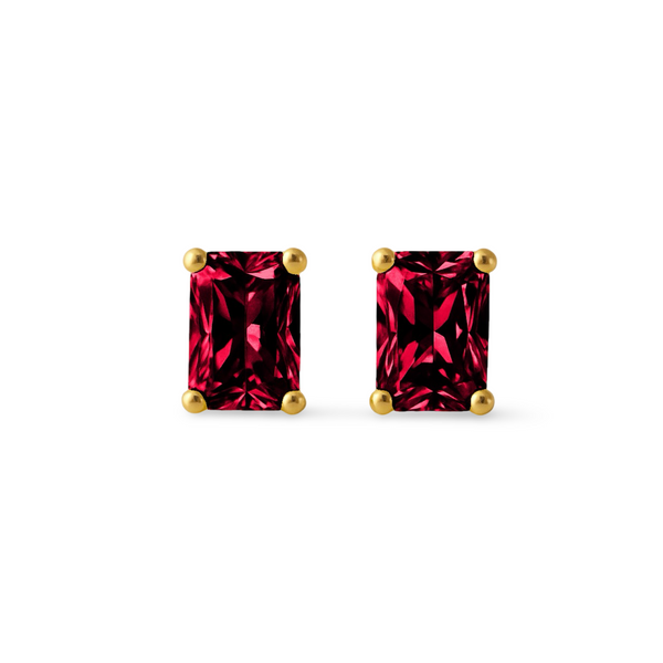 Nexus Mini Stud Earrings – Deep Red Garnet