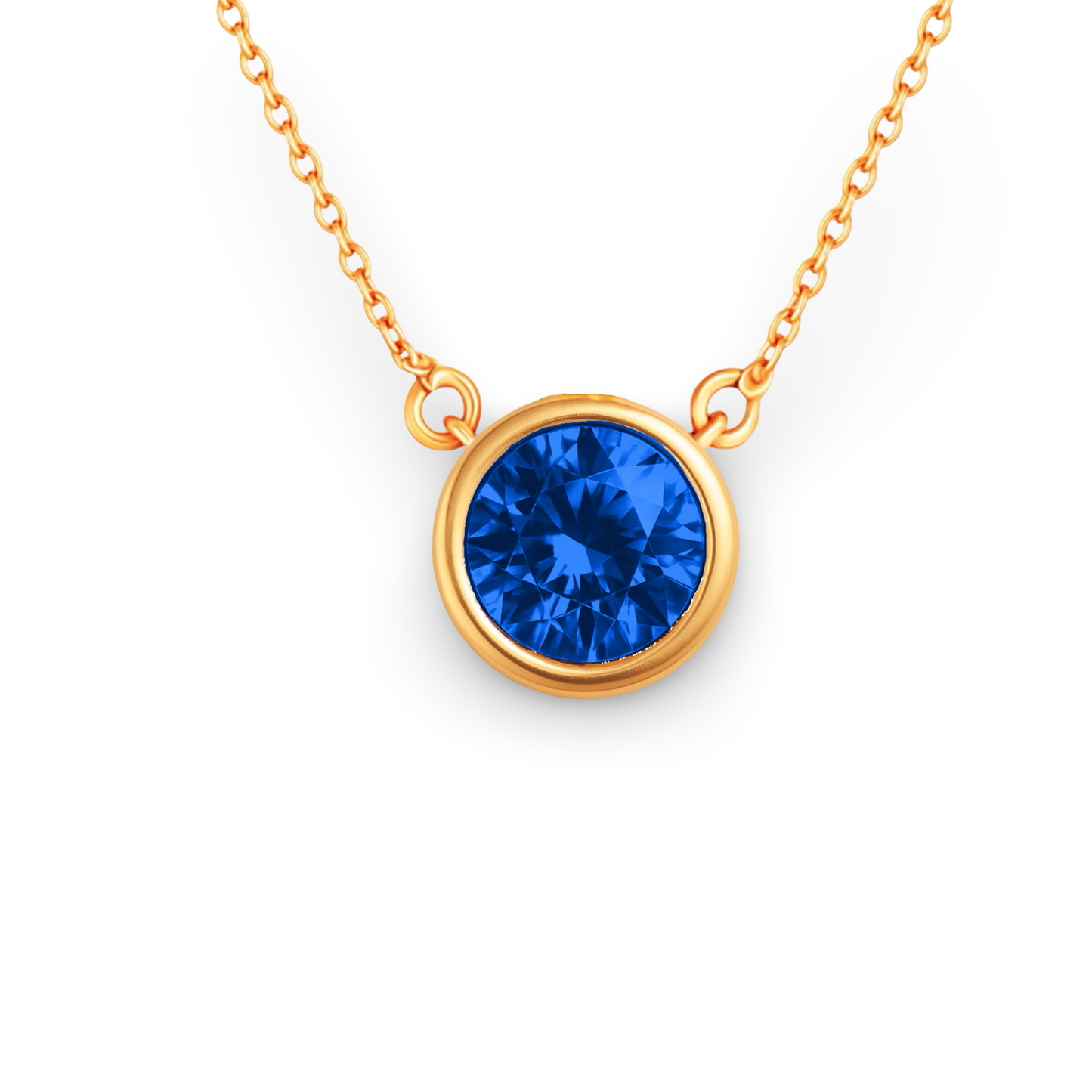 Forma Maxi Solitaire Necklace – Blue Sapphire