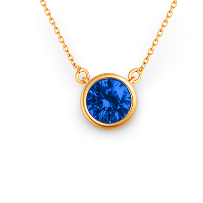 Forma Maxi Solitaire Necklace – Blue Sapphire