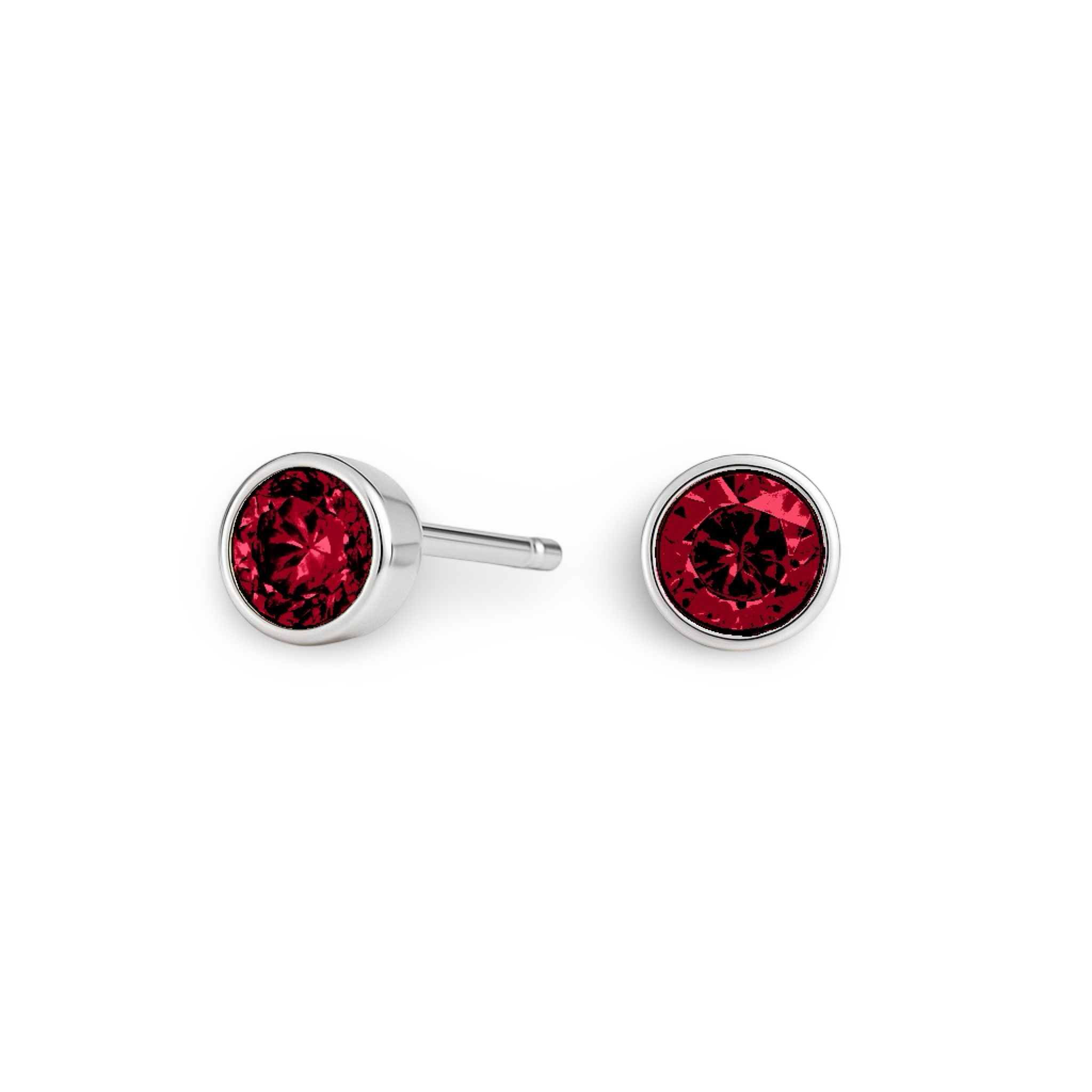 Forma Grande Stud Earrings – Deep Red Garnet