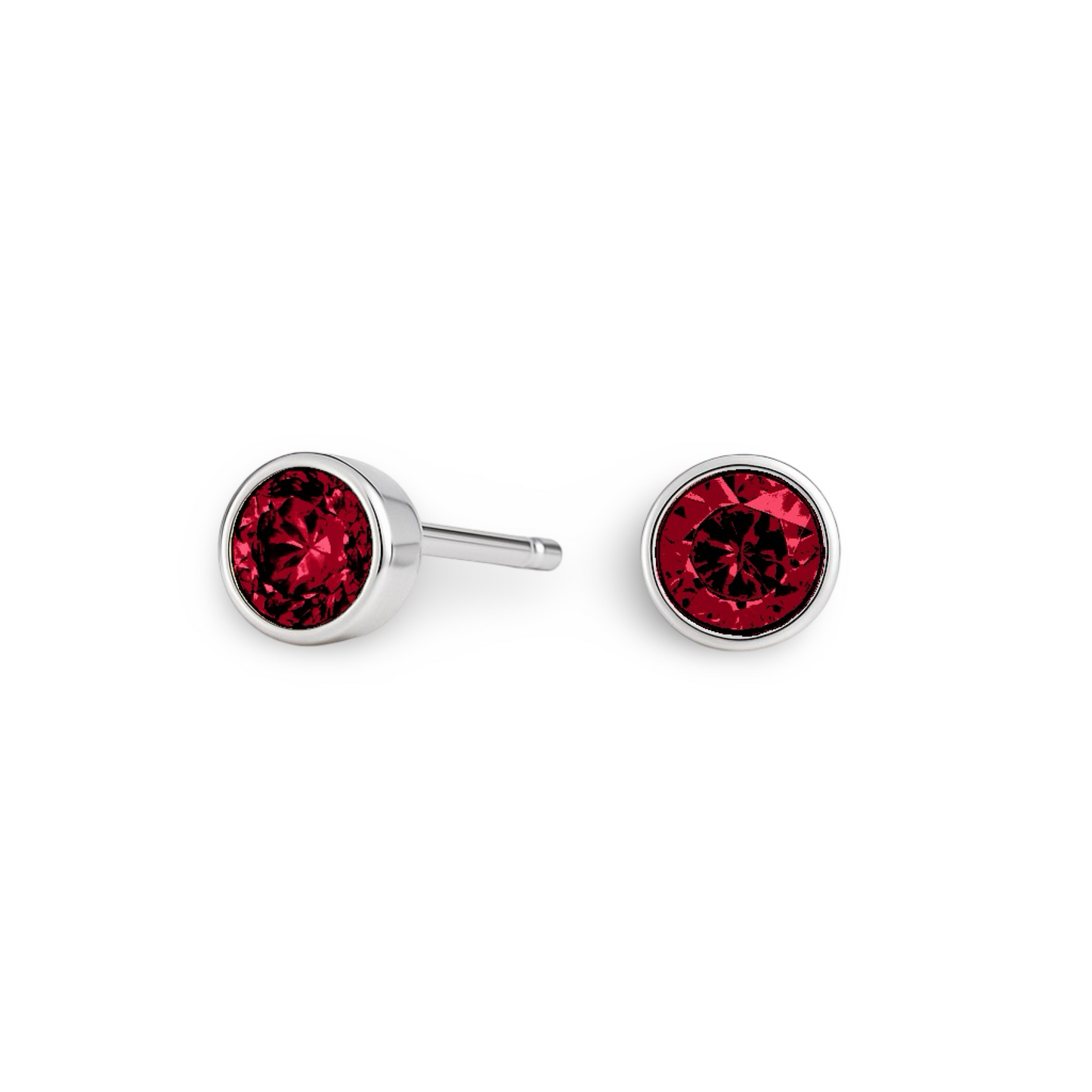 Forma Grande Stud Earrings – Deep Red Garnet