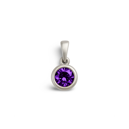 Forma Mini Solitaire Necklace – Purple Sapphire