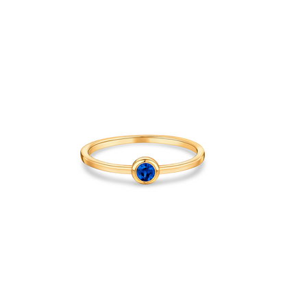 Forma Mini Solitaire Ring – Blue Sapphire