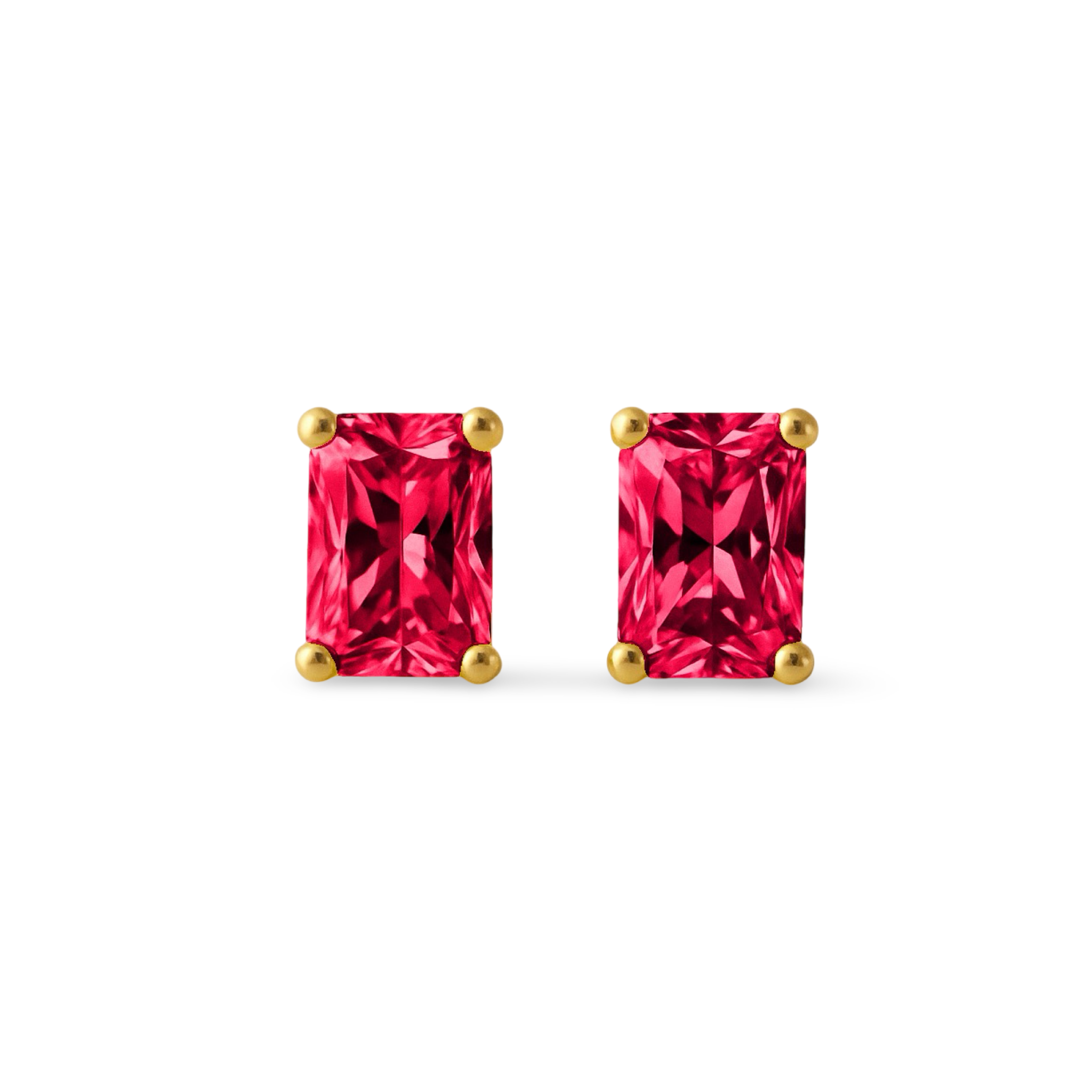 Nexus Mini Stud Earrings – Red Ruby
