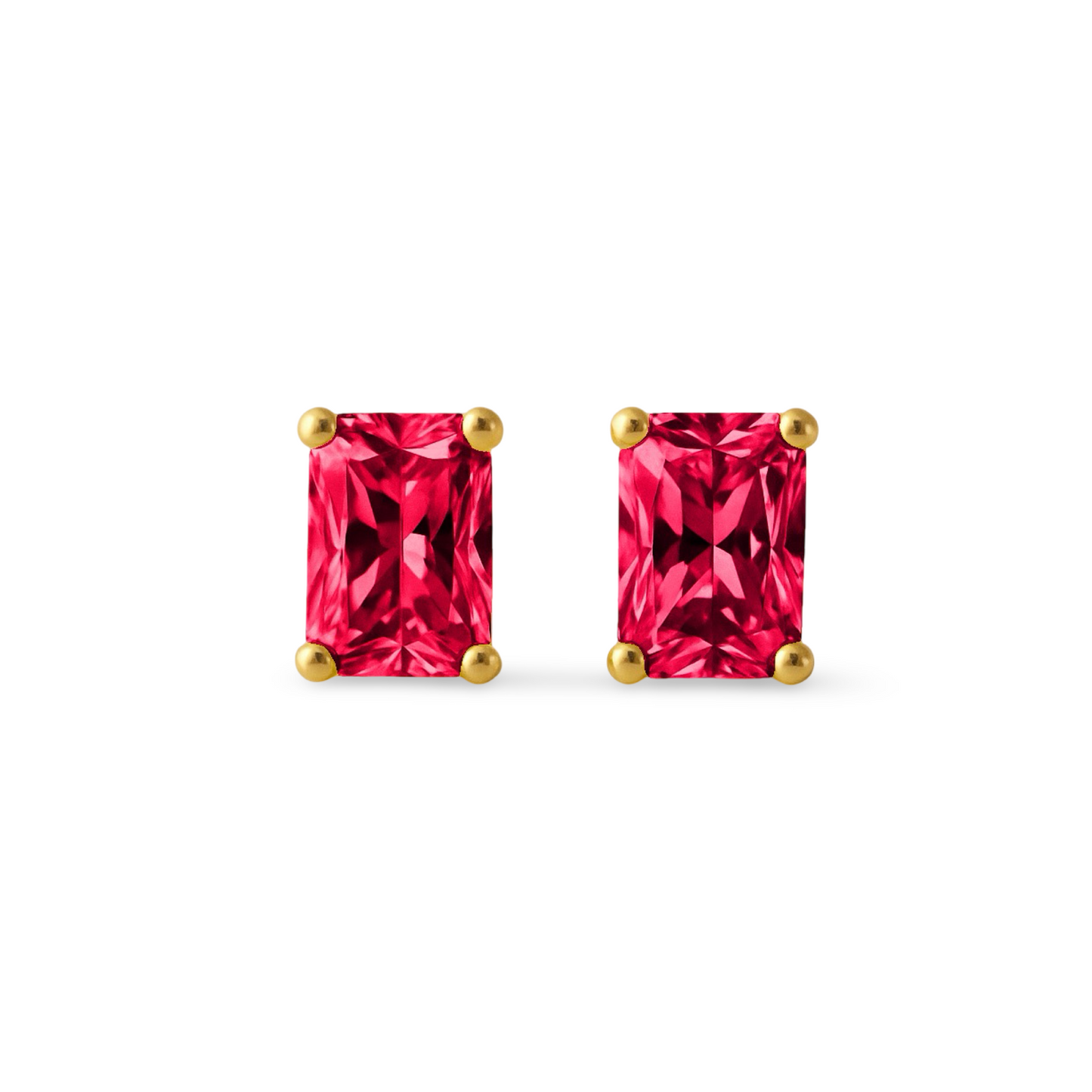 Nexus Mini Stud Earrings – Red Ruby