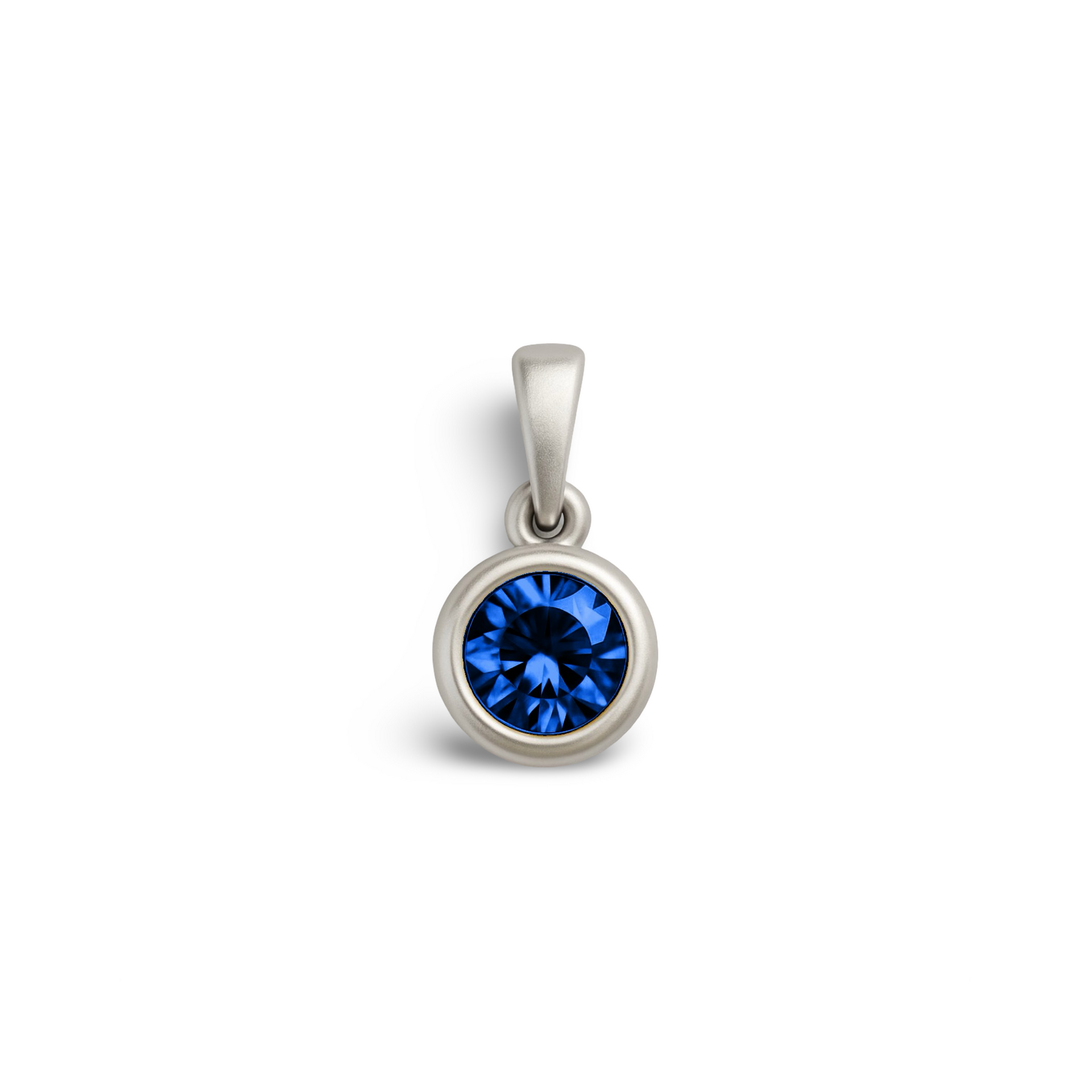 Forma Mini Solitaire Necklace – Blue Sapphire