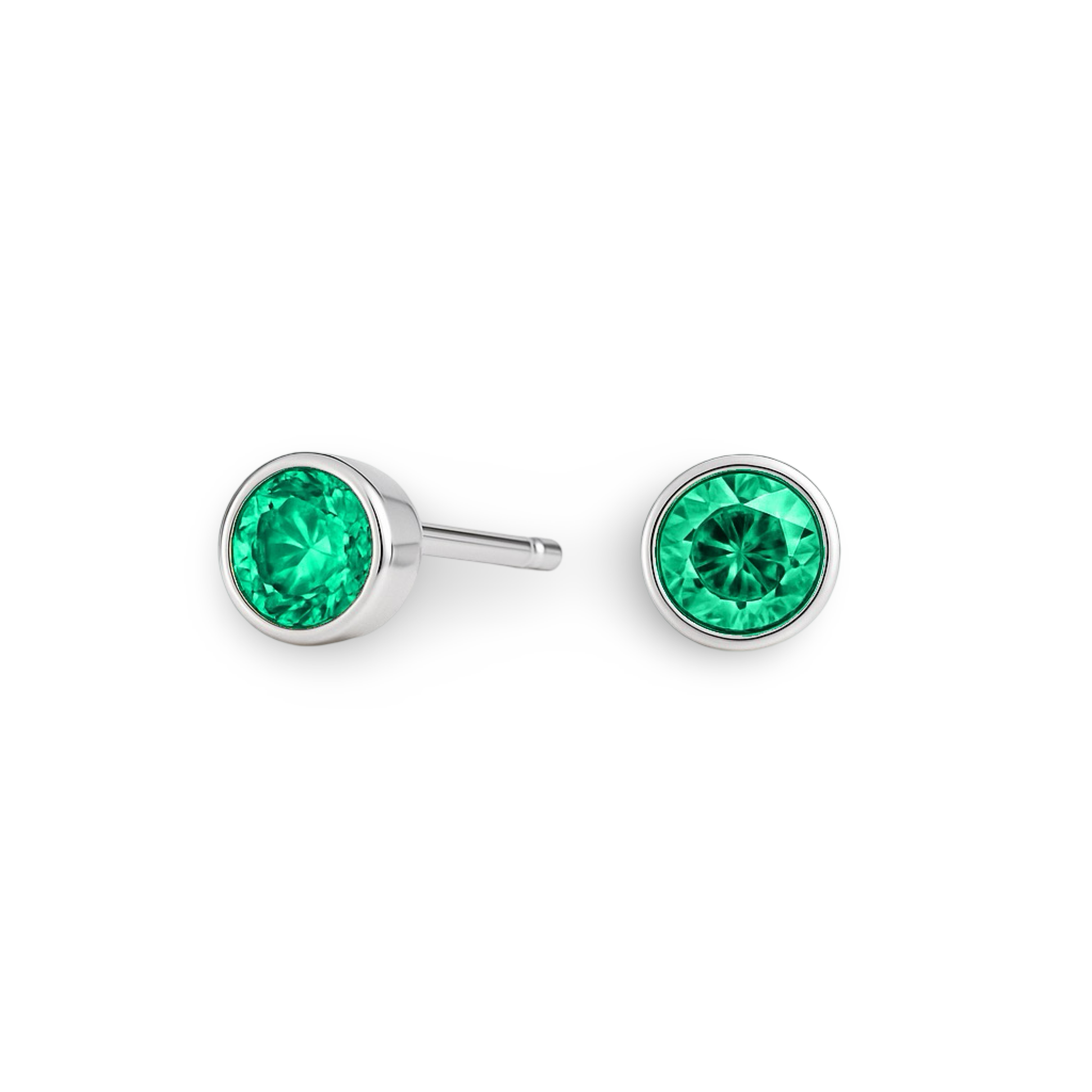 Forma Grande Stud Earrings – Colombian Green Emerald
