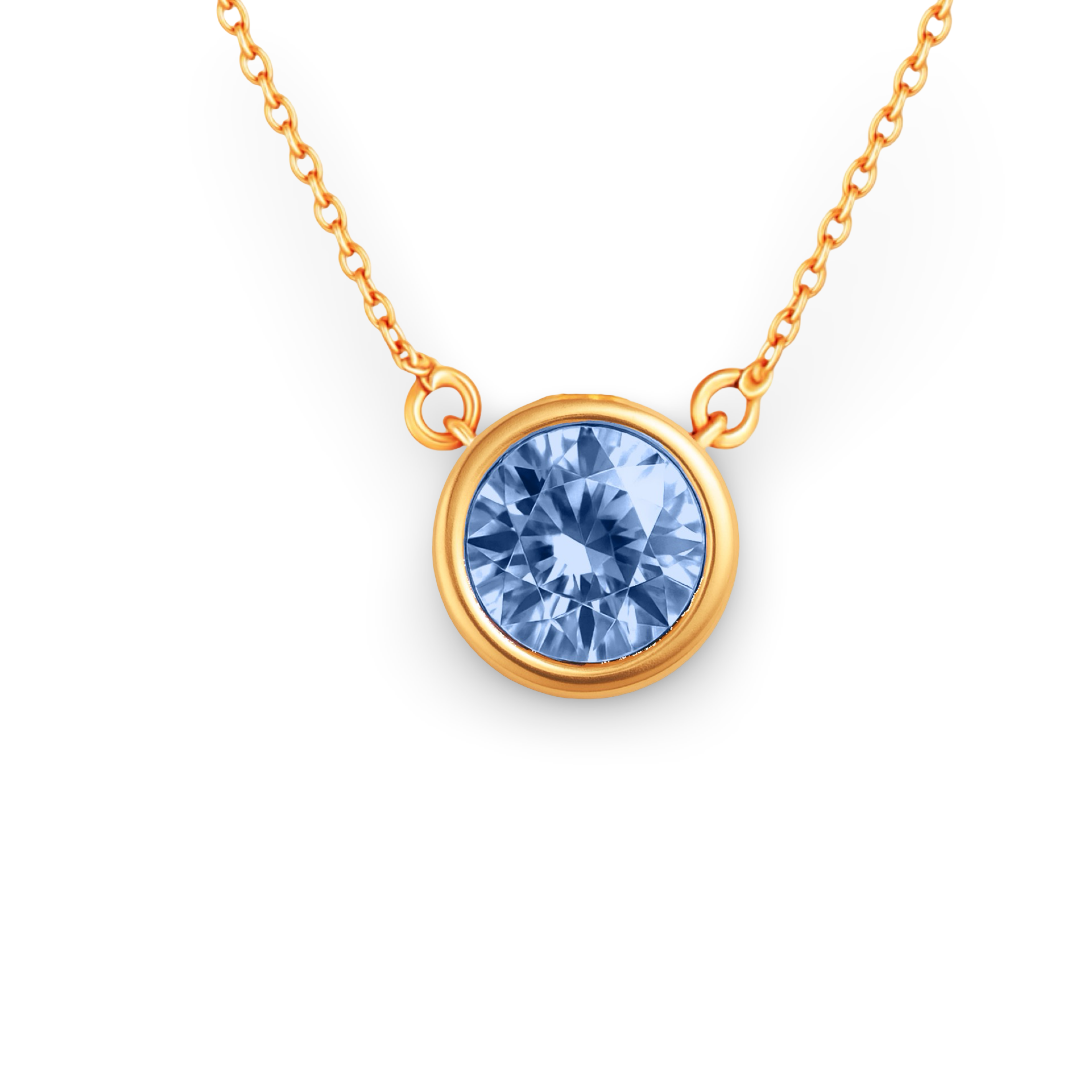 Forma Maxi Solitaire Necklace – Light Blue Aquamarine