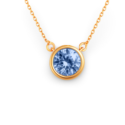 Forma Maxi Solitaire Necklace – Light Blue Aquamarine