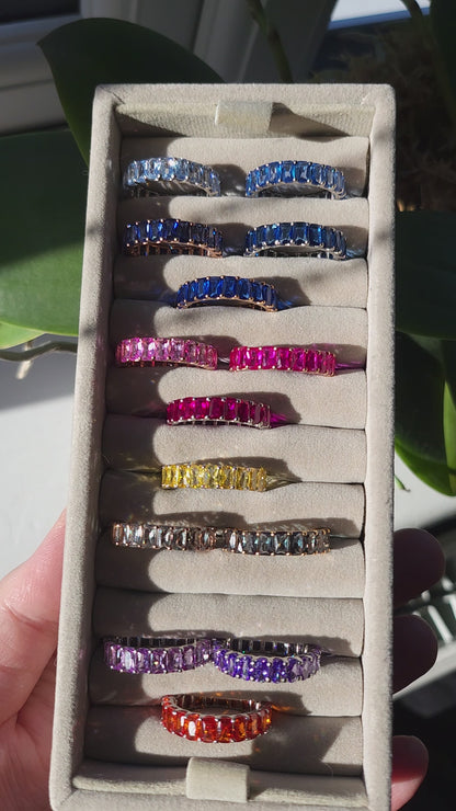 Nexus Eternity Ring – Teal Blue Spinel