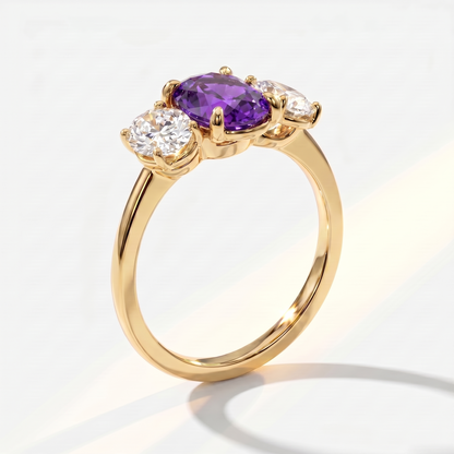 Velara Trilogy Ring – Purple Sapphire