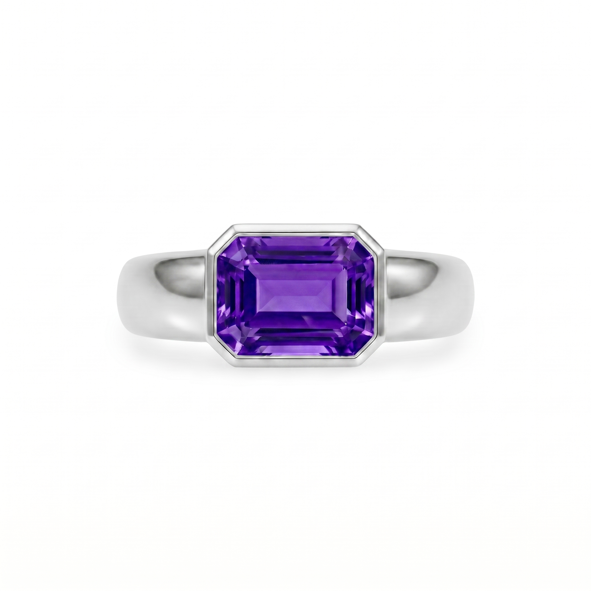 Nexus Lateral Solitaire Ring – Purple Sapphire