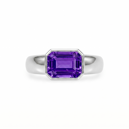 Nexus Lateral Solitaire Ring – Purple Sapphire