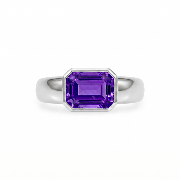 Nexus Lateral Solitaire Ring – Purple Sapphire