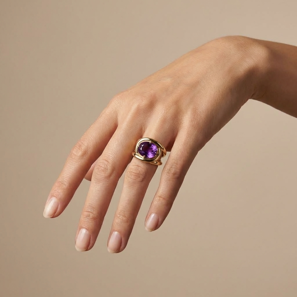 Velara Twist Ring – Purple Sapphire