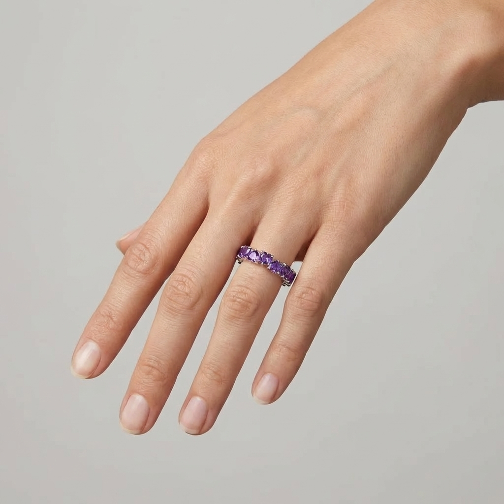 Amore Eternity Ring – Purple Sapphire