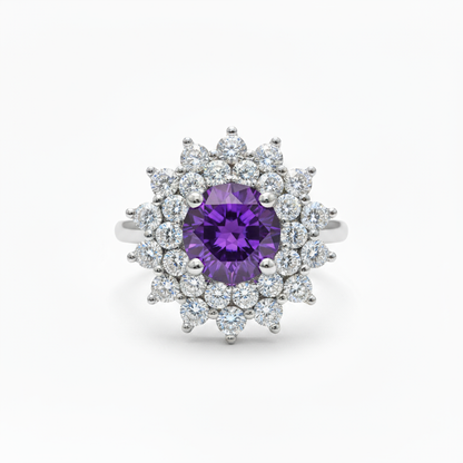 Juno Flower Ring – Purple Amethyst