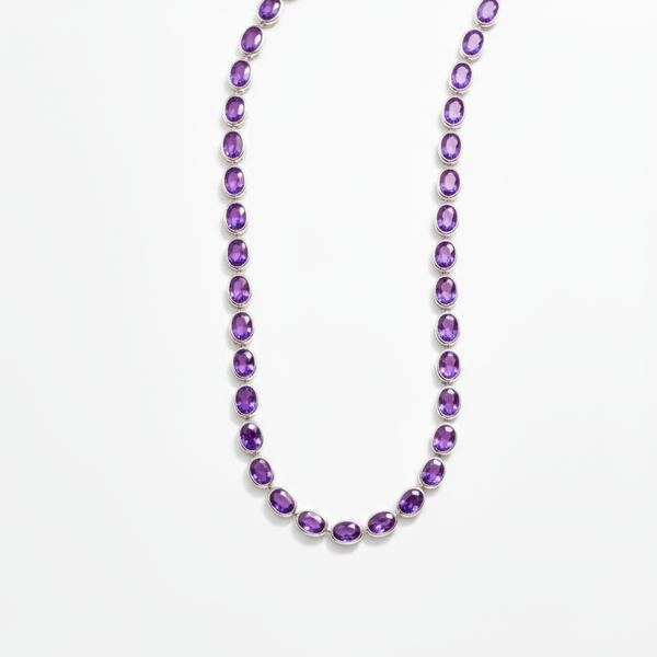 Velara Frame Tennis Necklace – Purple Sapphire