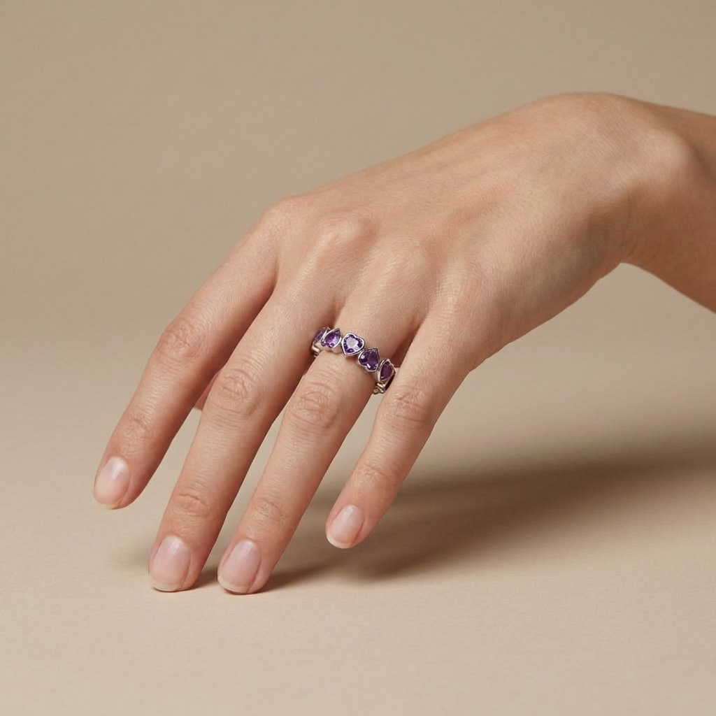 Amore Frame Eternity Ring – Purple Sapphire