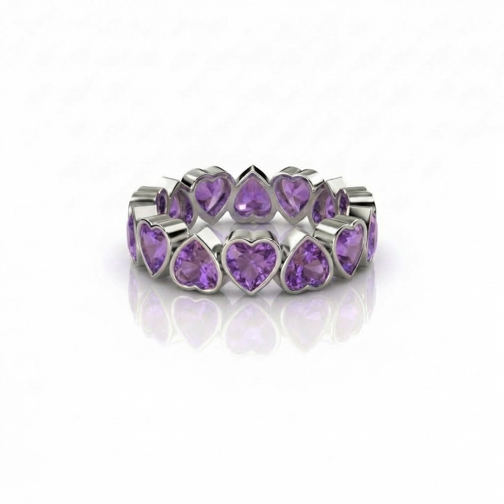 Amore Frame Eternity Ring – Purple Sapphire