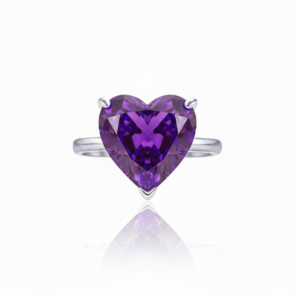Amore Bold Solitaire Ring – Purple Amethyst